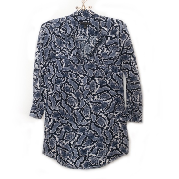 Banana Republic Snake Print Long Sleeve Tunic Size 2 - Picture 1 of 13